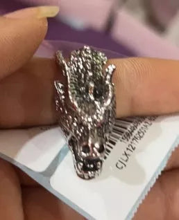 Stainless steel long horn pendant necklace with adjustable pearl chain