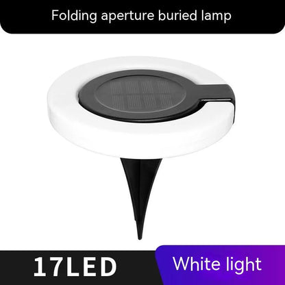 Outdoor solar underground light in ABS plastic with solar panel and LED illumination for garden paths