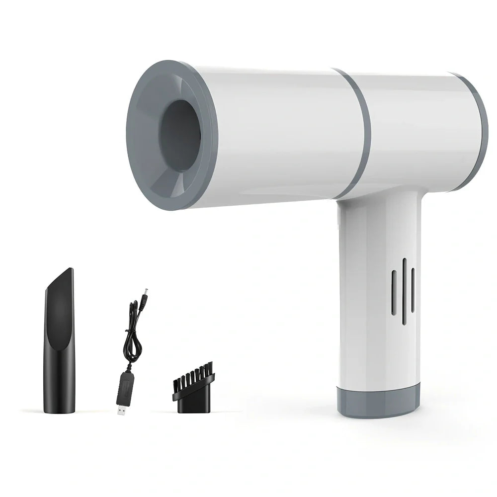 Black wireless handheld car vacuum cleaner with pistol grip design for vehicle interior cleaning