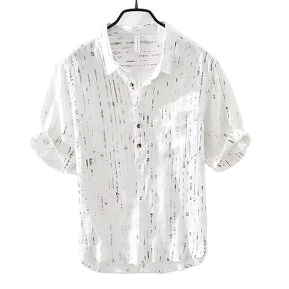 Loose-fit short-sleeved polo shirt with lapel collar in white and black colour options