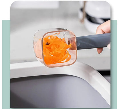 Stainless steel kitchen peeler with coloured PP handle in green, grey or red options