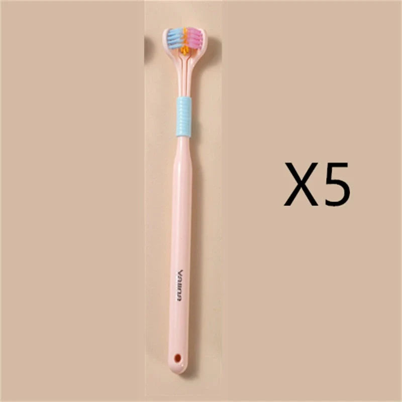 Soft Bristle Tri-Angle Toothbrush with customizable features for deep cleaning and travel convenience