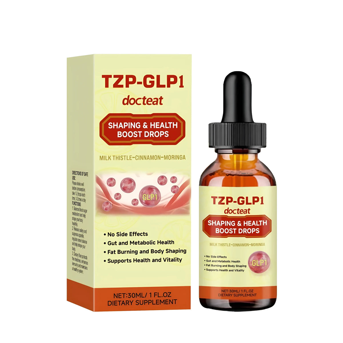 30ml Body Care and Health Drops bottle with traditional Chinese medicine extract, milk thistle and Moringa