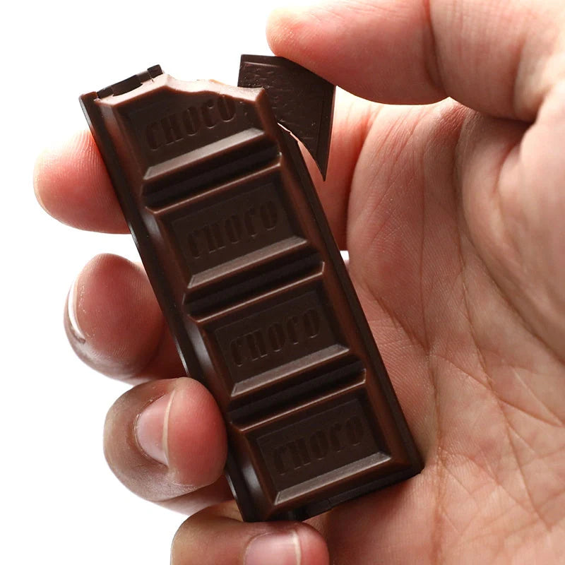 Chocolate-shaped torch lighter with butane refill for cigarettes and cigars