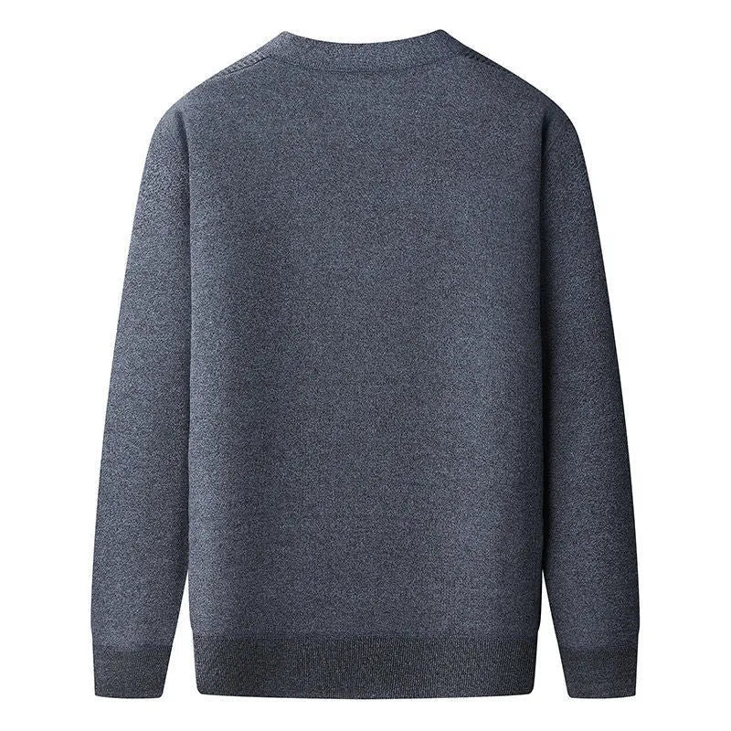 A plus size men's grey cardigan with batwing sleeves and a fleece lining, shown on a hanger.
