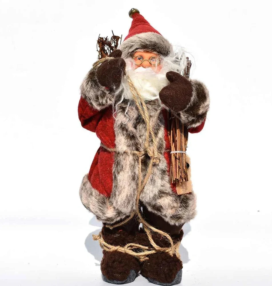 30cm Christmas doll ornaments with sequin details and snowman designs for holiday tree decoration