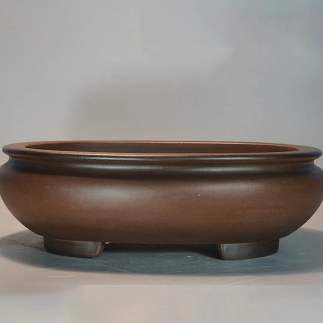 Handcrafted purple clay desktop flowerpot with classical design, 58cm long, for indoor plants