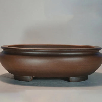Handcrafted purple clay desktop flowerpot with classical design, 58cm long, for indoor plants