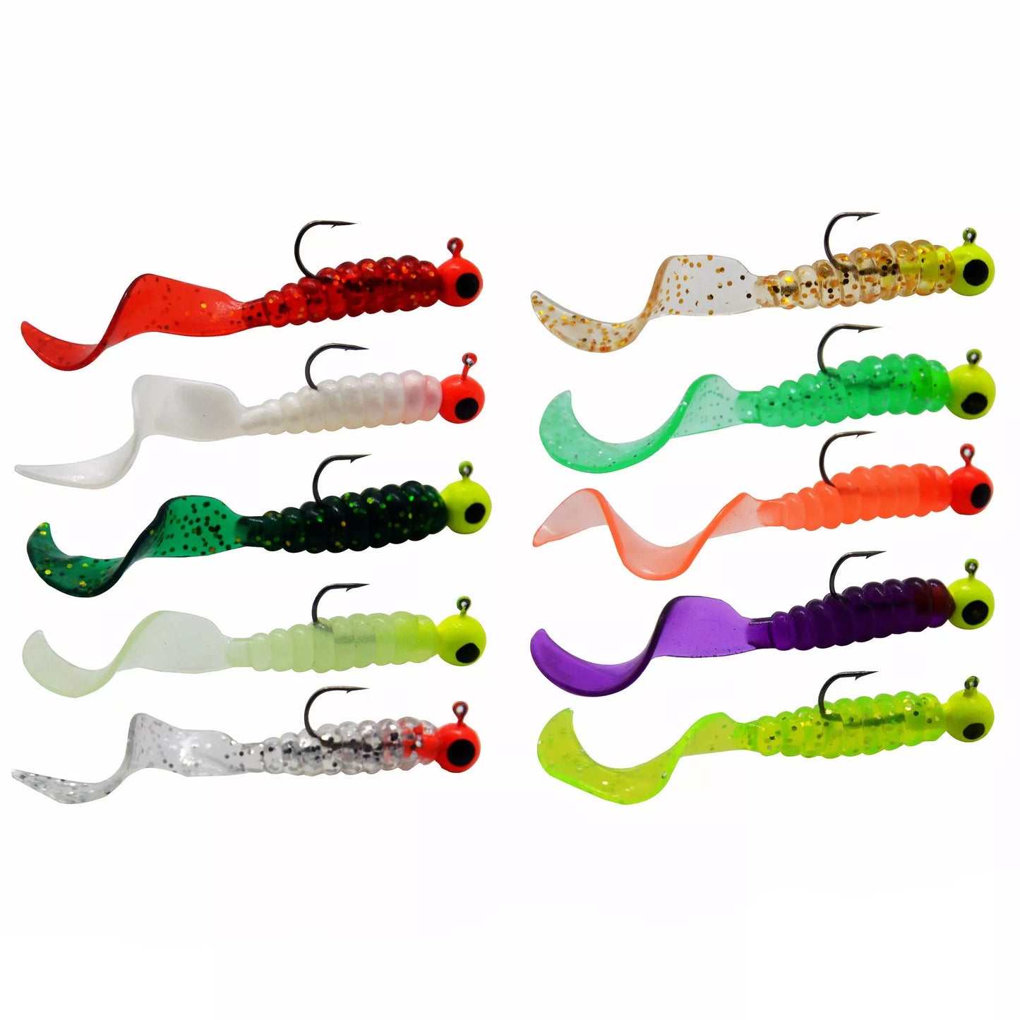 Soft Bait Bionic Fake Lead Head Hook Fishing Tackle with curling tail