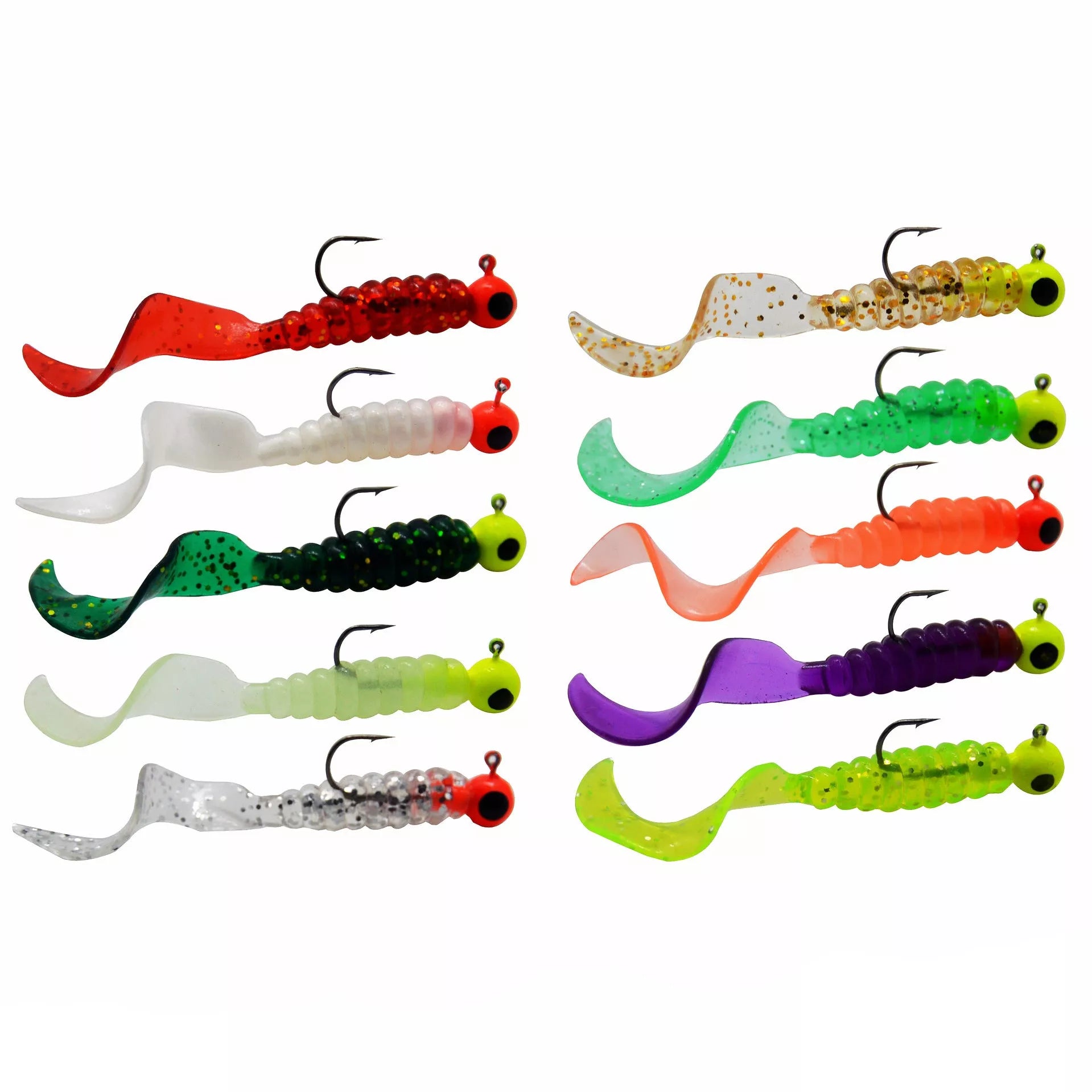 Soft Bait Bionic Fake Lead Head Hook Fishing Tackle with curling tail