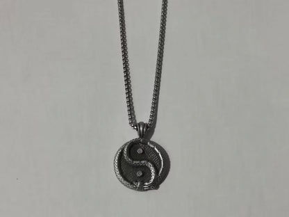 Stylish personalized pendant necklace for men made of titanium steel with a polished black finish