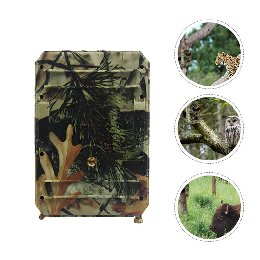 Yellow brown hunting game camera with infrared sensors and compact design for outdoor monitoring
