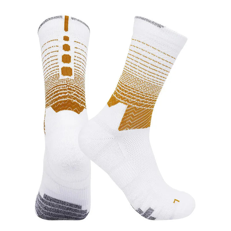 Professional cycling running socks in gradient colours with quick-drying polyester construction
