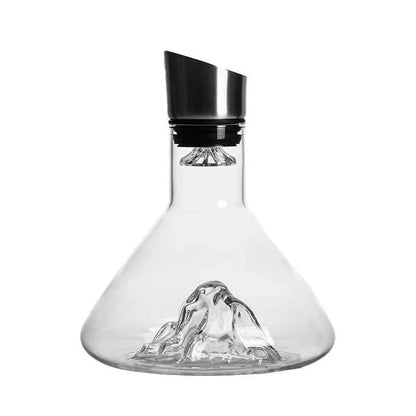 Elegant Iceberg Waterfall Wine Decanter made of lead-free crystal glass for enhancing wine flavors and aromas