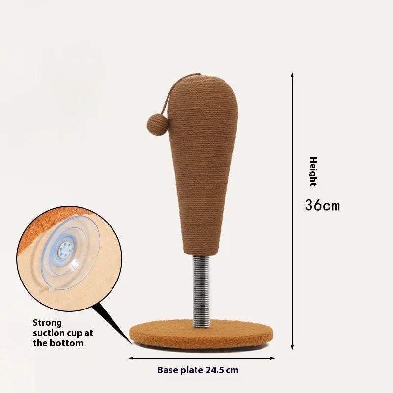 Large 40cm cat scratch board with hemp rope surface, cat grasping ball and tumbler toy attachments