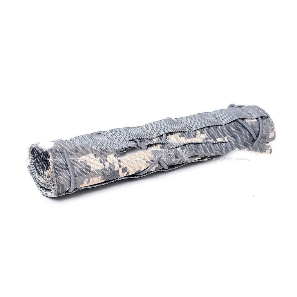 Polyester camo silencer cover 14x22cm in black, army green, ACU, mud and CP