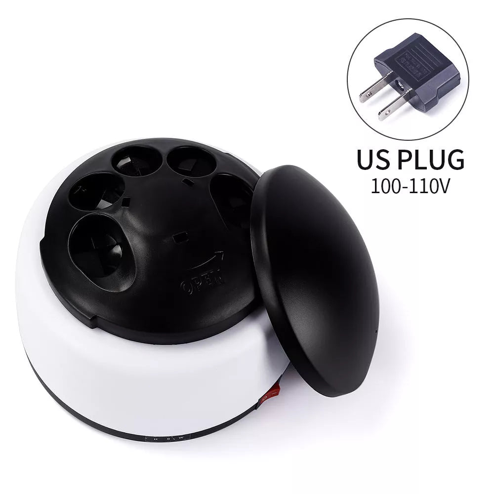 White steam nail polish remover with power cord and adapter, compact design