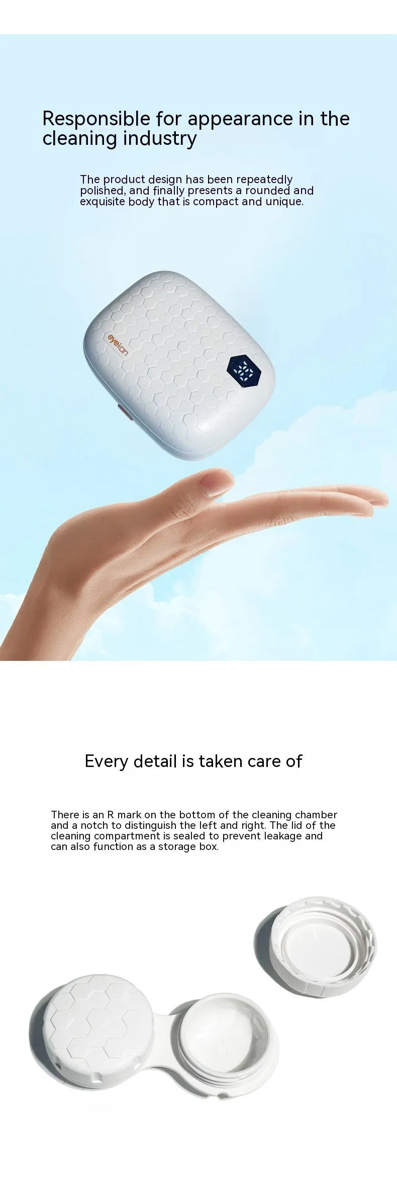 Automatic cleaning machine electric ultrasonic flushing instrument for invisible glasses in 85x65x30mm size