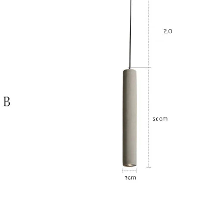 Marble cement rod chandelier with adjustable hanging height for living room or commercial lighting