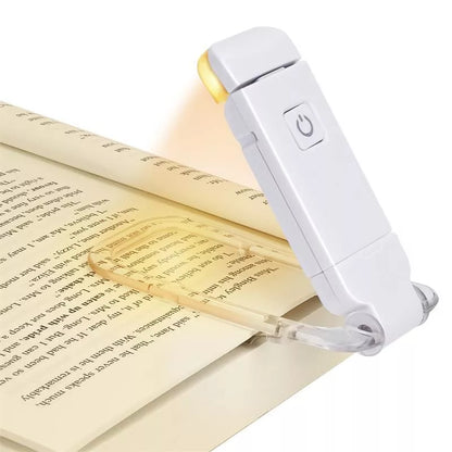 Adjustable LED USB rechargeable book light with flexible holder for nighttime reading