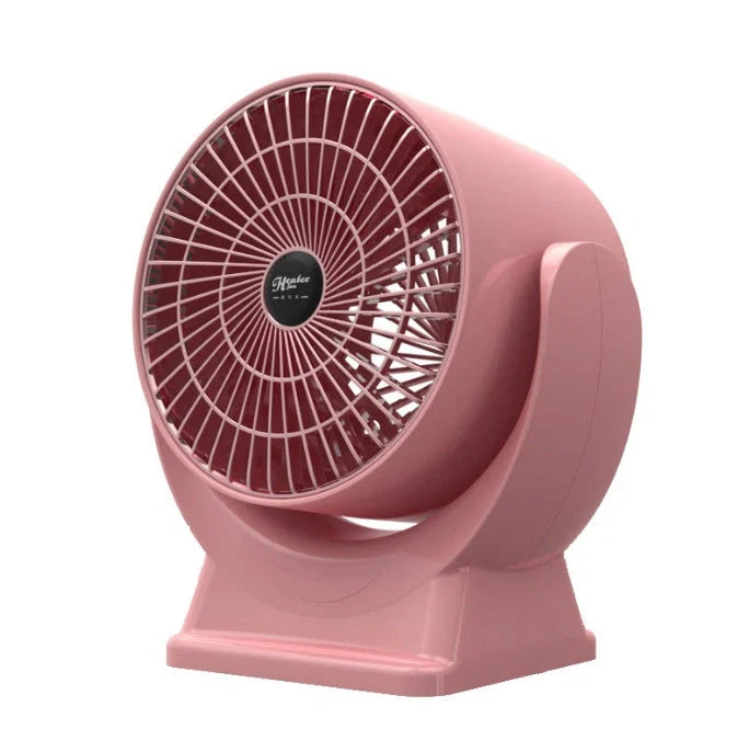 Compact desktop mini mute household heater in white and pink, dimensions 175x115x180mm