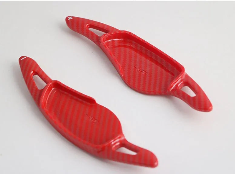 Carbon fibre pattern steering wheel paddle shifter for automotive interior modification