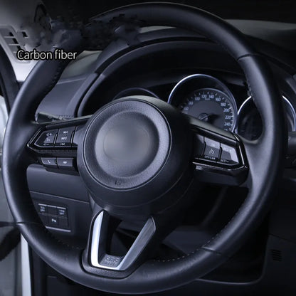 Aluminium alloy steering wheel decorative stickers in brushed red, silver, and blue transparent button designs