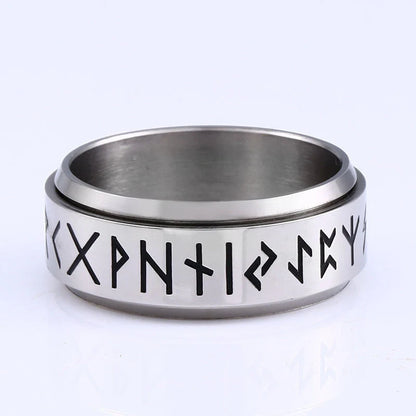Sleek and Swiveling Titanium Steel Ring in vintage-inspired design, featuring a rotatable feature for customizable style