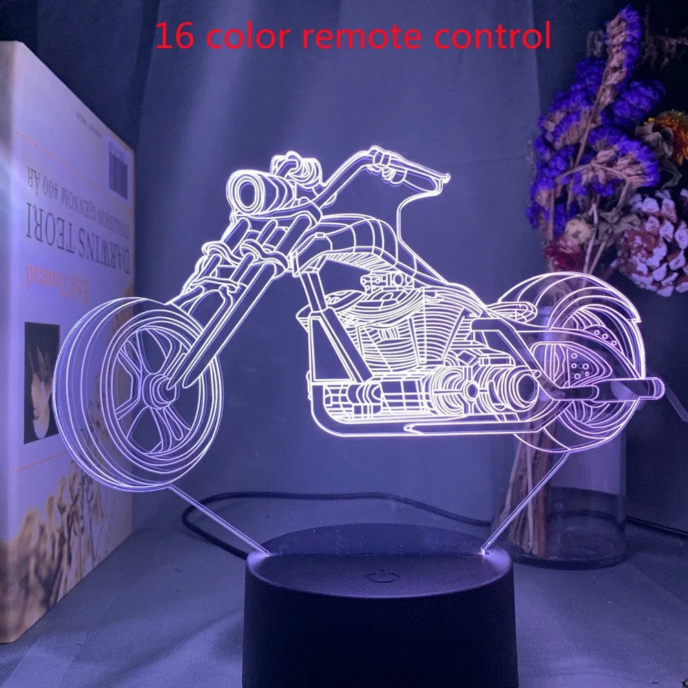 Custom 3D airplane hologram night light with optical acrylic panel and ABS base showing colour-changing illumination