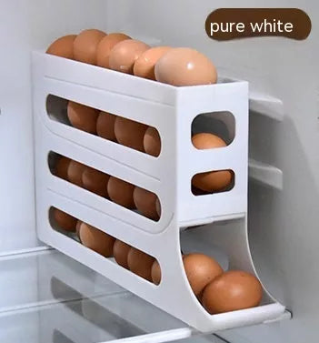 4-layer automatic egg roller sliding tray for refrigerator side door in various colors