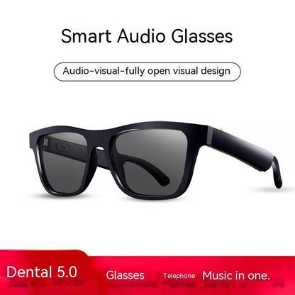 Black and Transparent Bluetooth Smart Glasses with TR90 Frame