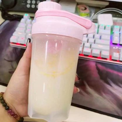 Purple 700ml leakproof blender shaker bottle with stirring ball for protein mixing, 24cm height, gym fitness cup