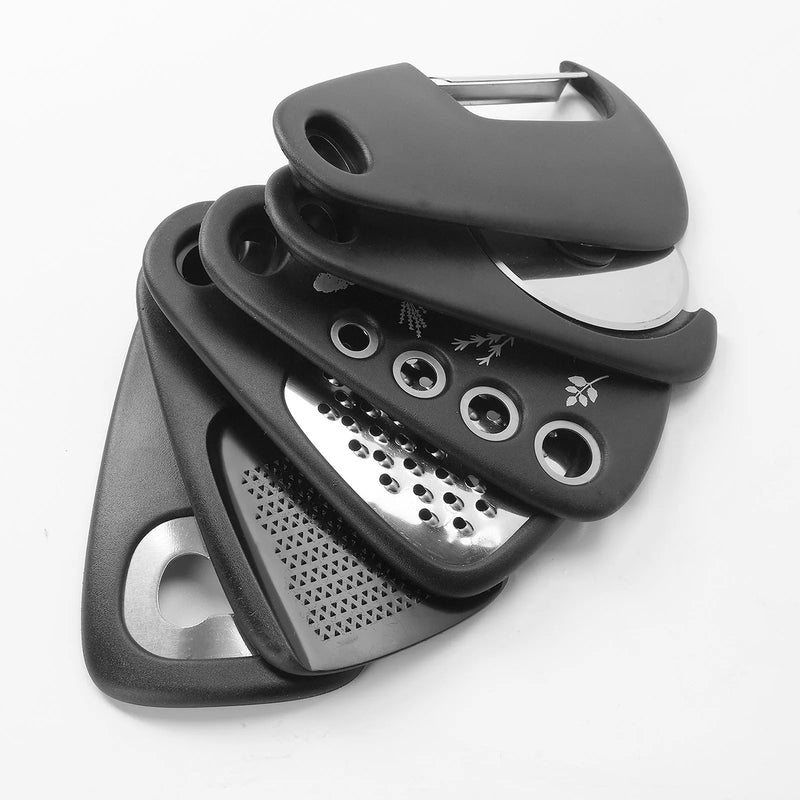6 piece kitchen gadget set with colour box storage, PP and stainless steel construction tools including cleaning brush, modern simple design for home organisation