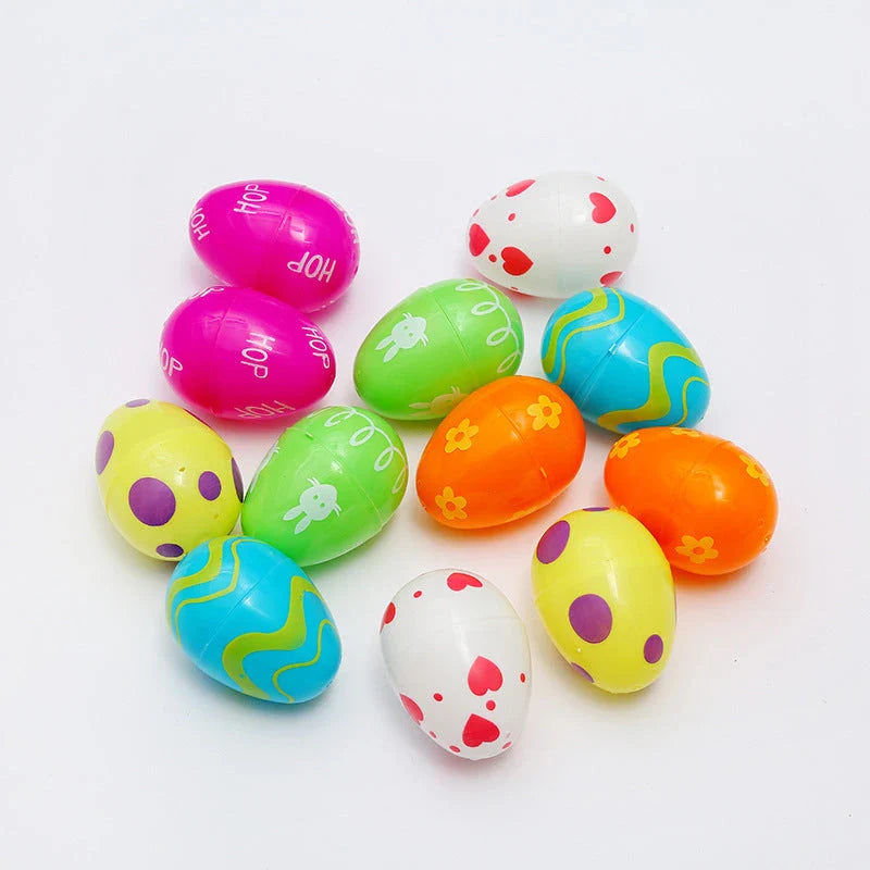 Colorful, hand-painted DIY Easter egg ornaments made of durable plastic for festive holiday decor