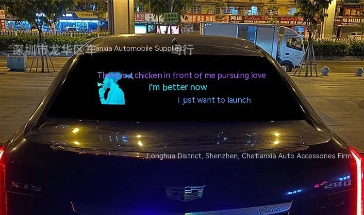 90cm by 25cm car voice control rhythm light with electroluminescent panel showing music-synchronised patterns