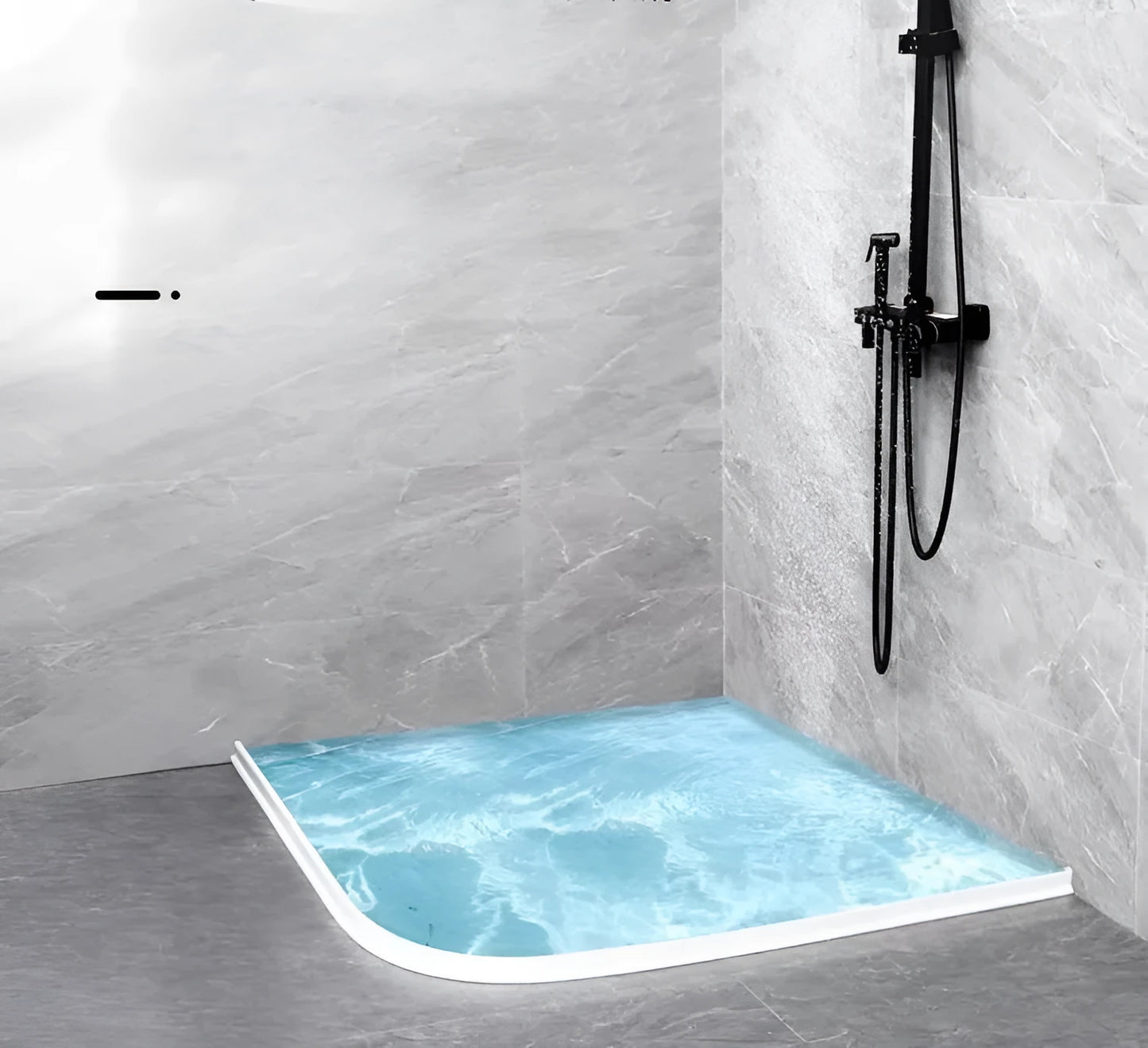 Flexible silicone bathroom waterproof strip in black, grey or white for shower room dry-wet separation
