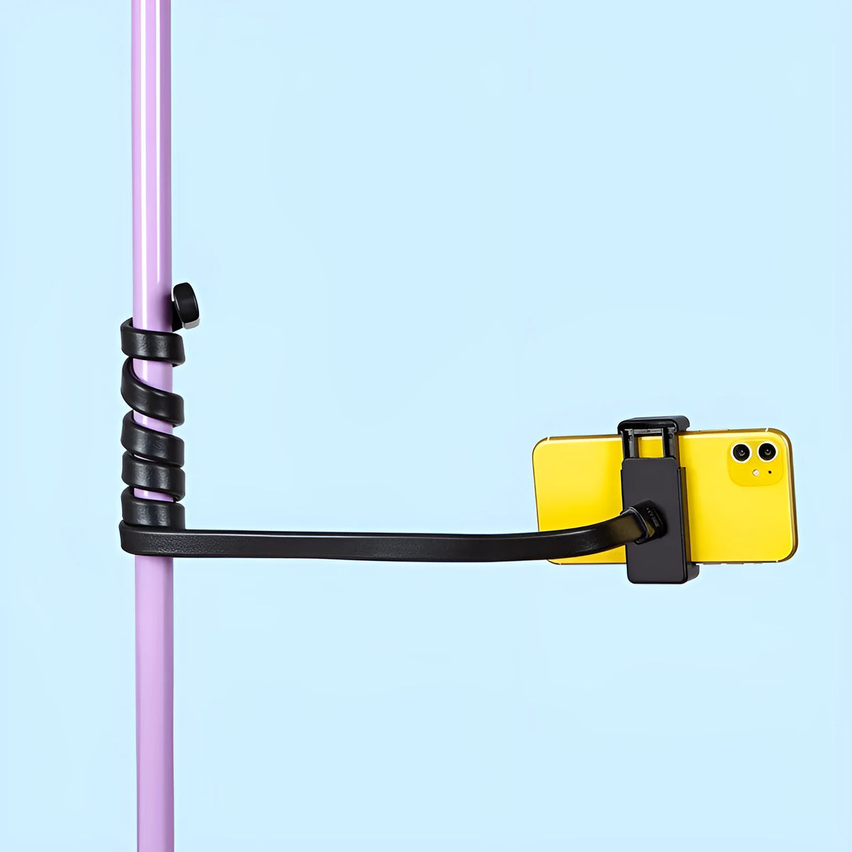 Flexible adjustable hose phone holder with aluminium core and silicone ABS cover for mobile device mounting