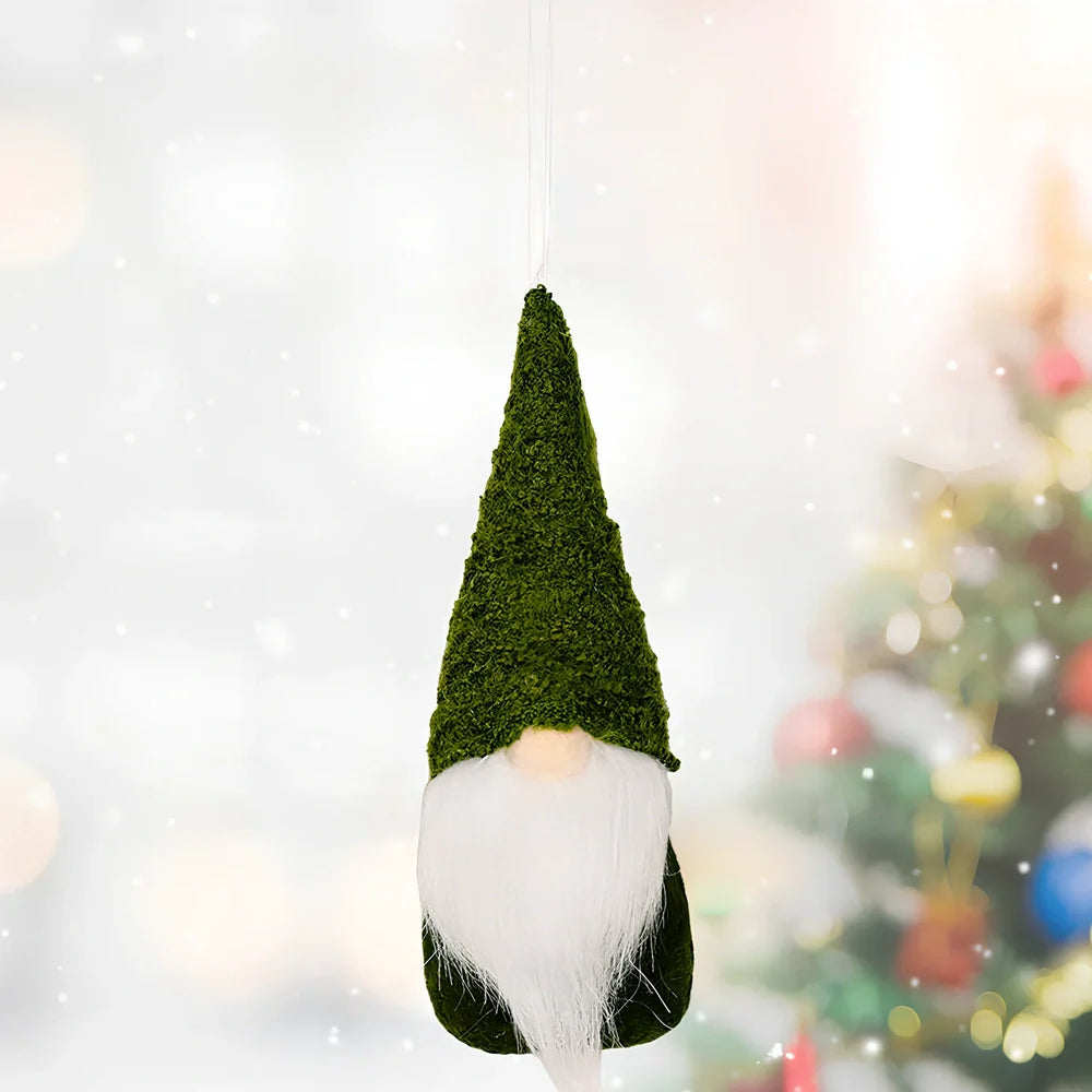 Christmas knitted small pendant decoration in red with 8cm diameter non-woven fabric construction