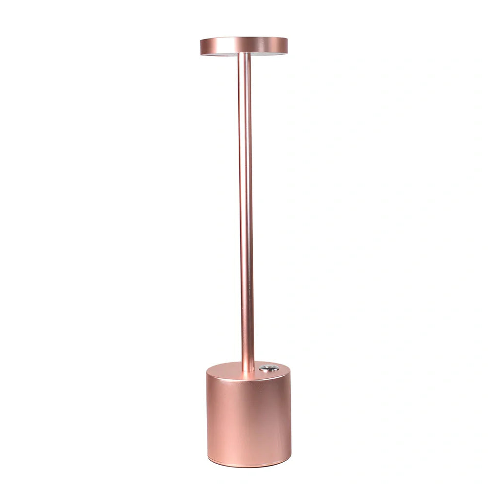 LED rechargeable touch night light in aluminium construction with touch dimming control