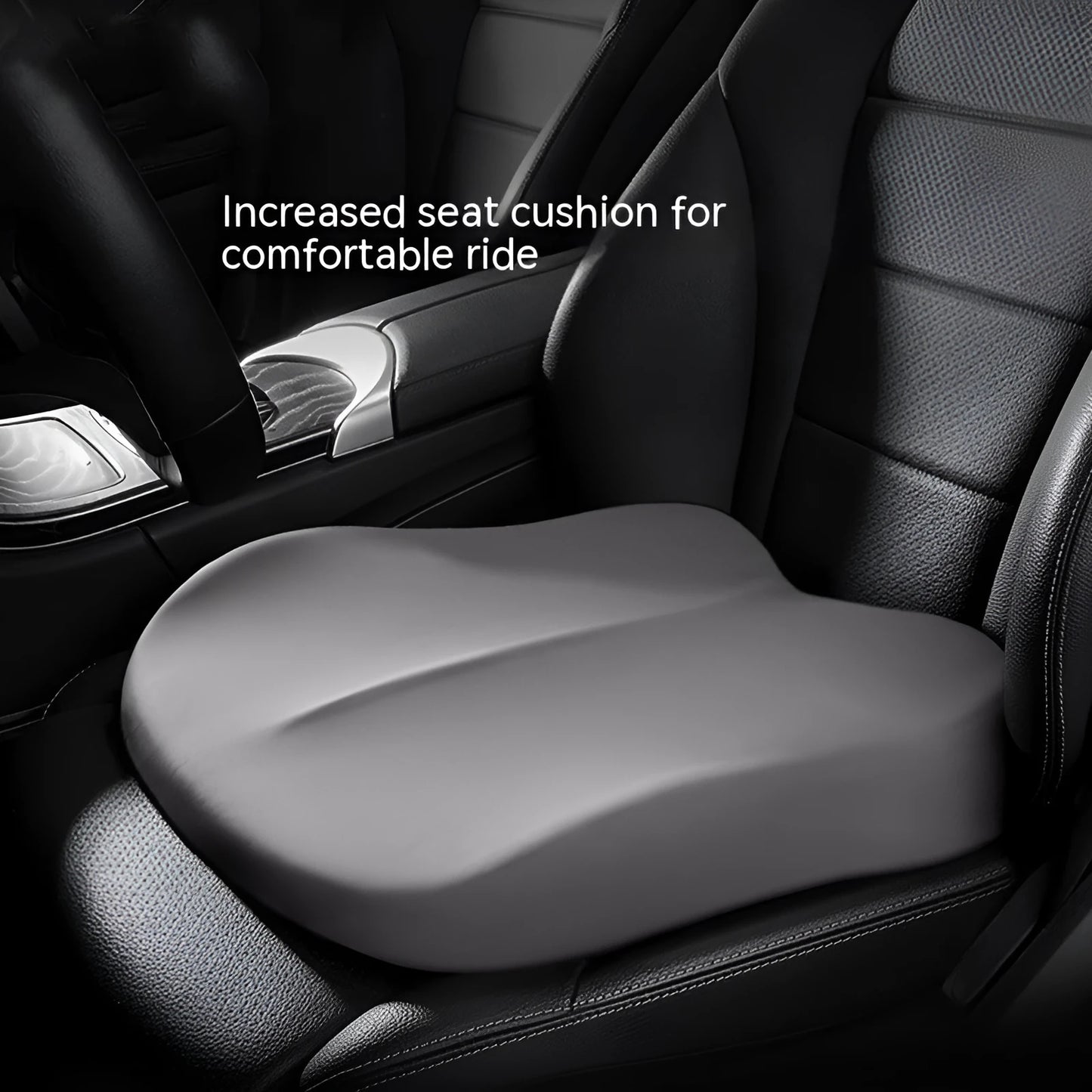 Car seat cushion for height increase measuring 41x41x10cm with ice silk cover