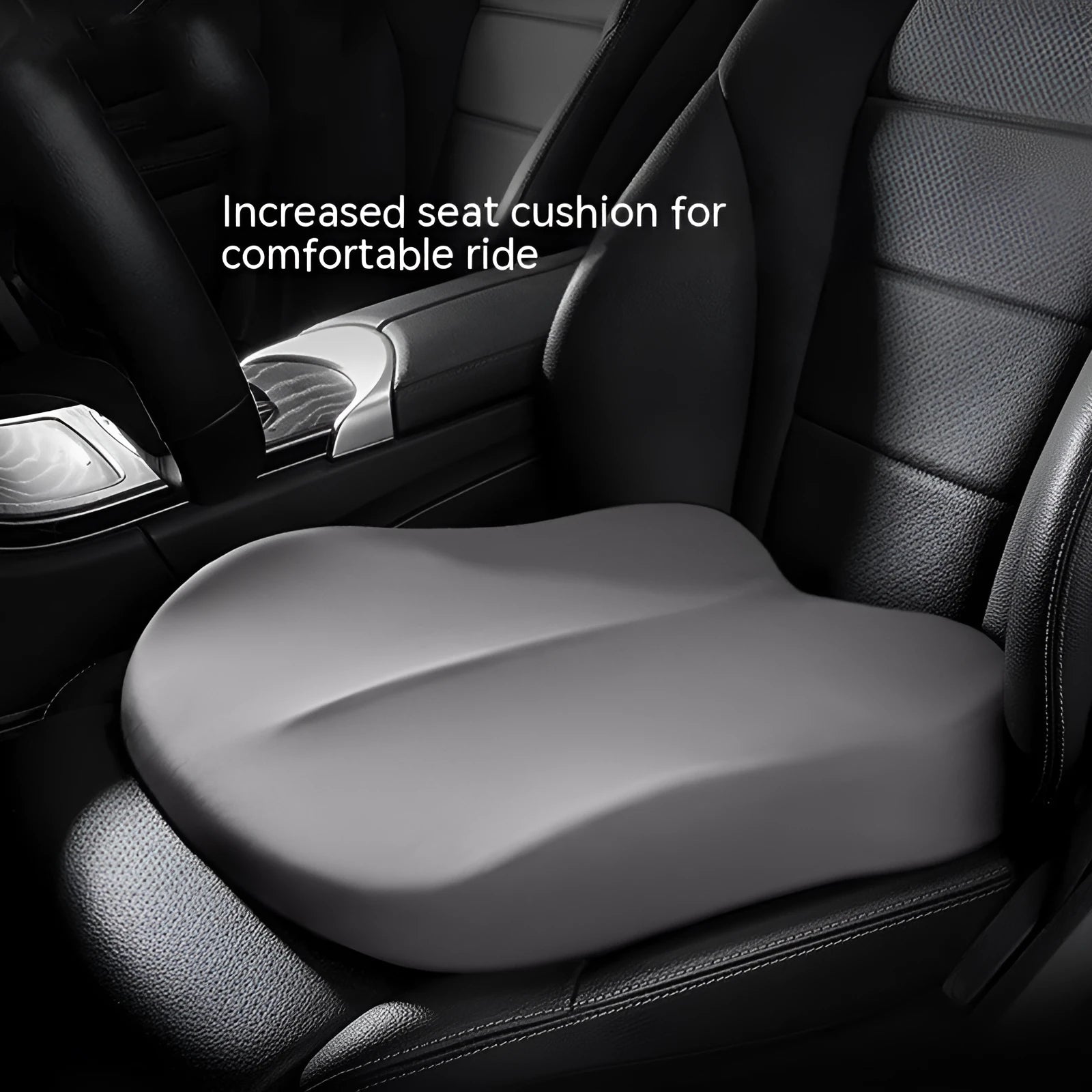 Car seat cushion for height increase measuring 41x41x10cm with ice silk cover