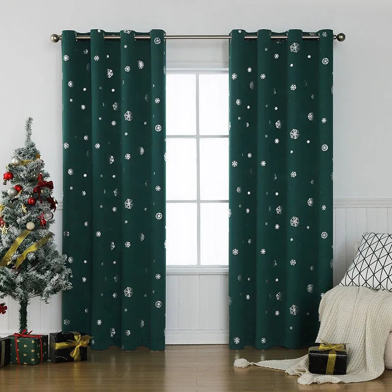 Short hole-free snowflake pattern shade cloth curtain in polyester fabric with modern simplicity style