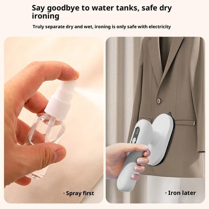 White mini heat press machine with USB power, three-step thermostat, heater band lining, and compact plastic shell