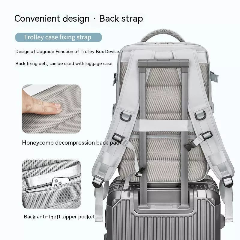 Expansion Backpack with Dry Wet Separation in Light Gray