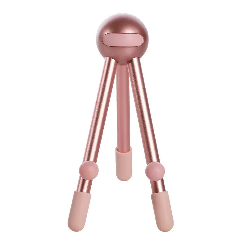 Aluminium alloy desktop phone and tablet stand with 120-degree adjustable angle, alien shape, green and pink options.