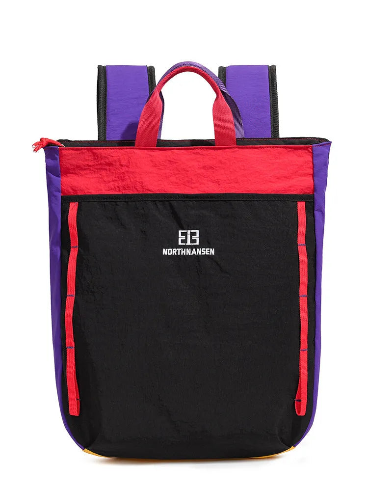 Women's nylon casual backpack 20-35L with airpillow straps, solid colour, available in three colour combos
