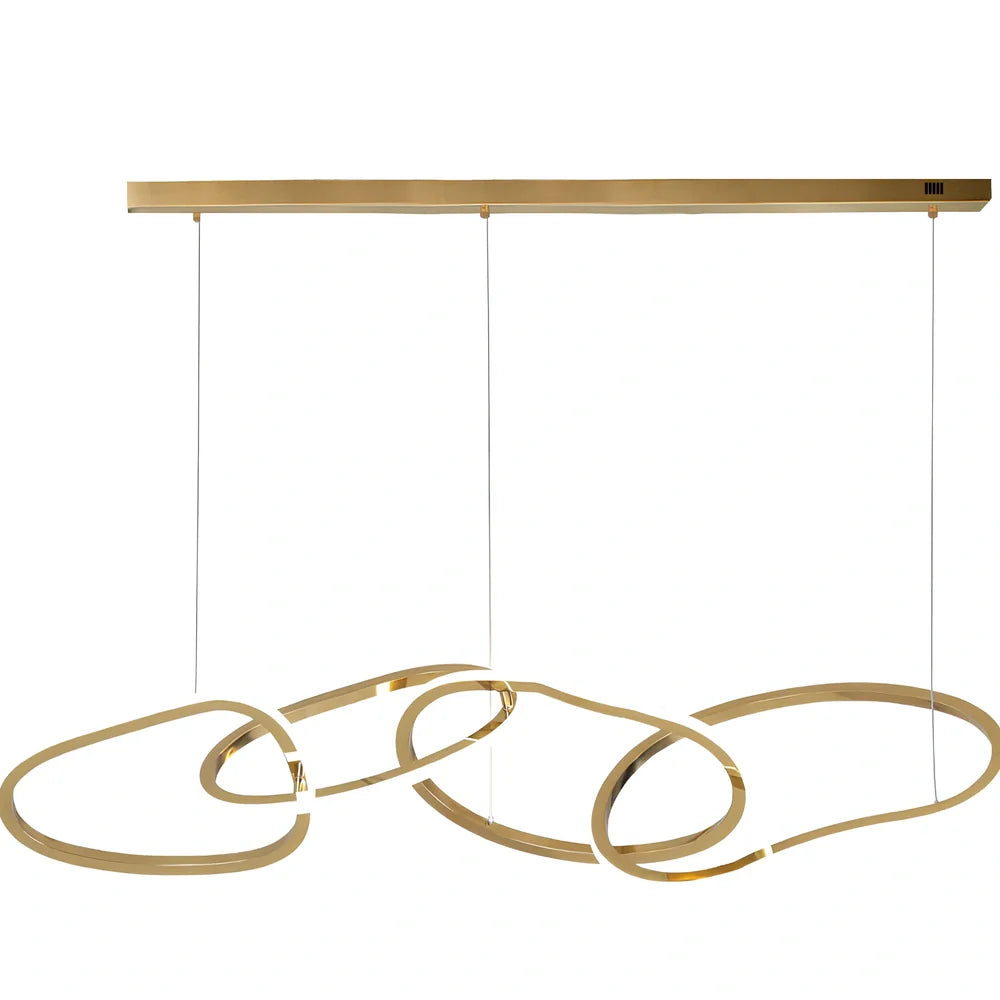 Postmodern minimalist dining chandelier with rattan and glass LED lighting