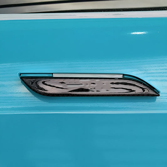 Set of four carbon fibre door handle protective stickers for Tesla Model S with adhesive backing