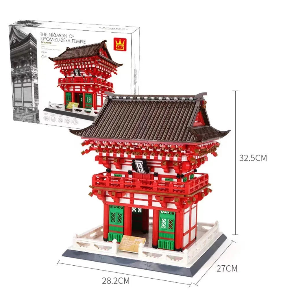 Wange building block set with 800+ ABS plastic pieces for constructing architectural landmark models