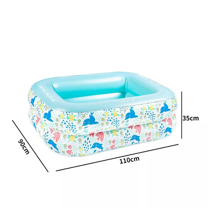 Brightly colored children's inflatable pool with smooth edges for safe water play